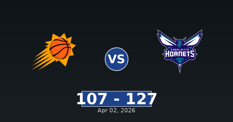 Phoenix Suns vs Charlotte Hornets Match Player Stats