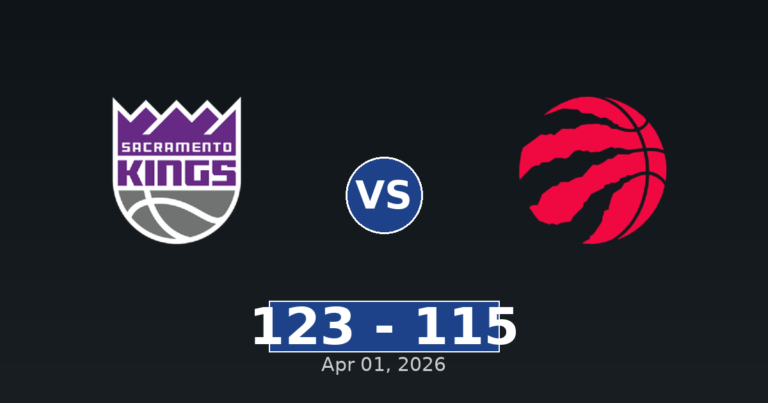 Sacramento Kings vs Toronto Raptors Match Player Stats
