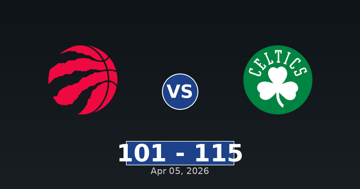 Toronto Raptors vs Boston Celtics Match Player Stats