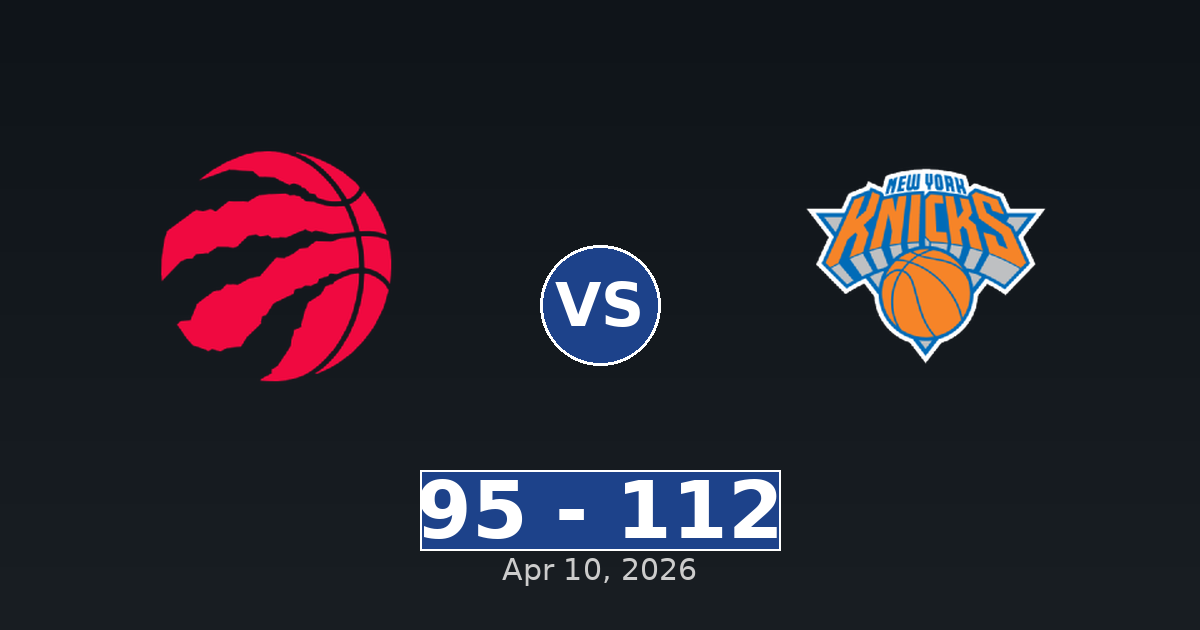 Toronto Raptors vs New York Knicks Match Player Stats